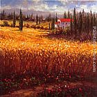 Wheat Paintings - Tuscan Wheat by Hulsey